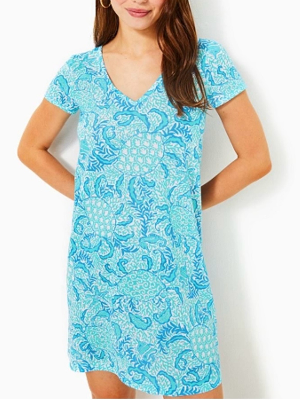 Lilly Pulitzer Etta Short Sleeve Dress Resort White Goombay Grooves Large NWT